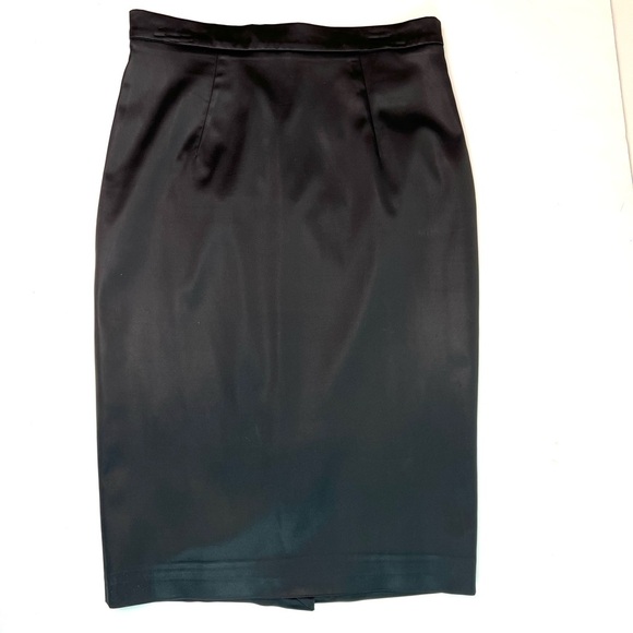 Dolce and Gabbana D&G Black Satin Pencil Skirt Size 46 - Picture 1 of 16